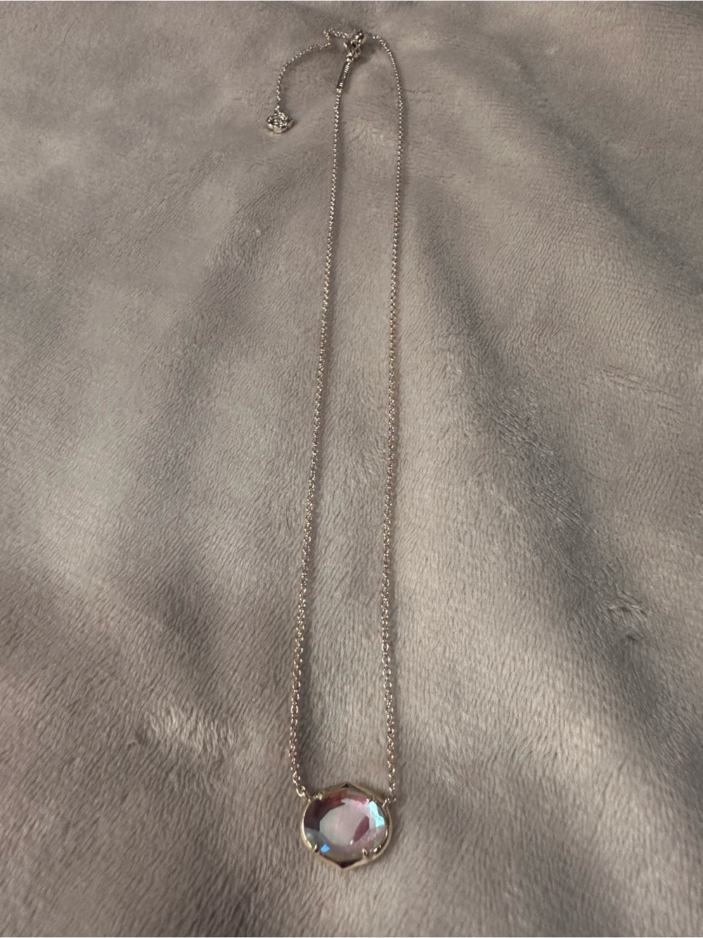 Kendra Scott Gold Chain with Iridescent Crystal Pendant Necklace - Women Jewelry - Picture 4 of 4